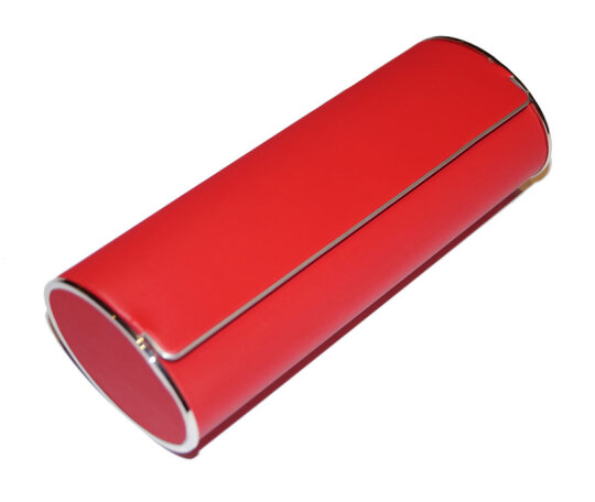 Sehr Edles Brillenetui "SILVIE" in Seidenoptik und mit Magnetverschluss Rot