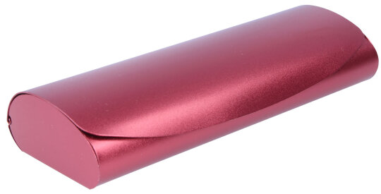 Satiniertes Aluminium-Brillenetui MAROSKI in Weinrot | groß