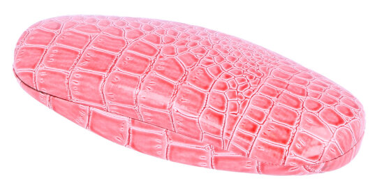 schönes Brillenetui CROCO in lachs - rosa