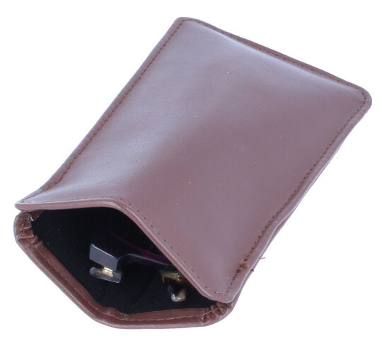 Schlichtes Kunstleder - Einstecketui PEPPER in braun