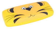 Süßes Brillenetui LUCKY gelb mit Tiger-Motiv
