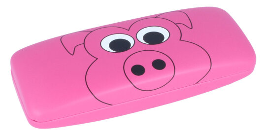 Süßes Brillenetui LUCKY pink mit Schwein - Motiv