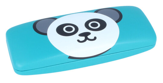 Süßes Brillenetui LUCKY türkis mit Panda-Motiv