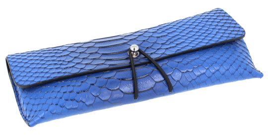 Taschenetui /  Clutch im Schlangenleder-Look in Blau