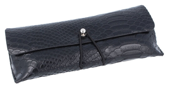 Taschenetui /  Clutch im Schlangenleder-Look in Schwarz