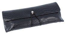 Taschenetui /  Clutch im Schlangenleder-Look in Schwarz