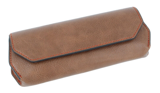 elegantes Brillentäschchen mit Magnetdruckknopf  in braun