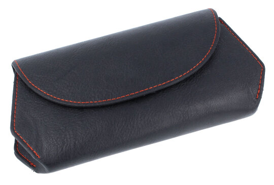 große elegante Brillentasche mit Magnetdruckknopf  in schwarz