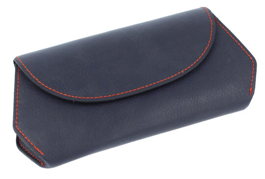 große elegante Brillentasche mit Magnetdruckknopf in dunkelblau