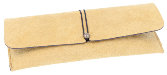 Hochwertiges Taschenetui aus Kunst - Wildleder - Optik in gelb