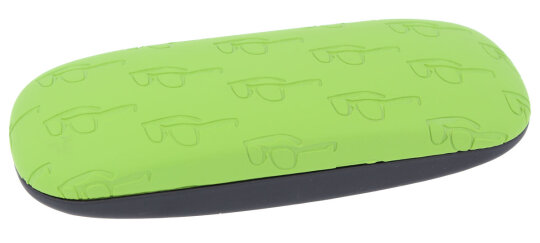 Stylisches Hartschalen-Brillenetui "Adria" mit Prägung - BRILLE - in grün