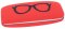 Brillenetui mit Brillen-Schriftzug und Metallscharnier "DEBBY" in Rot