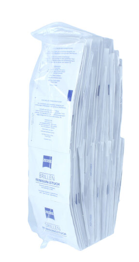 ZEISS Brillen Reinigungstücher (mit Alkohol) - 100 Stück in neutraler Verpackung