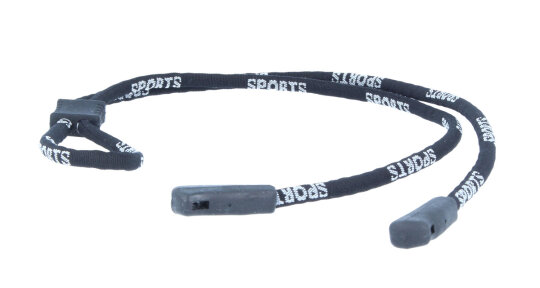 Sportband / Brillenband mit Stopper und Grip-Befestigung in Schwarz