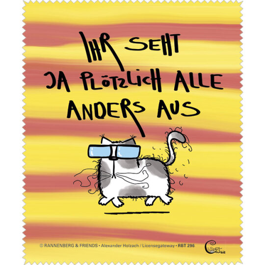 Brillenputztuch / Microfasertuch von Rannenberg & Friends "Catzz - ganz anders"