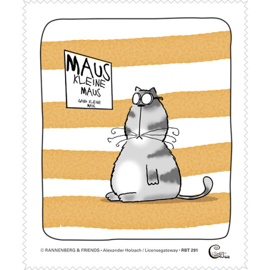 Microfasertuch / Brillenputztuch von Rannenberg & Friends "Catzz - Sehtest"