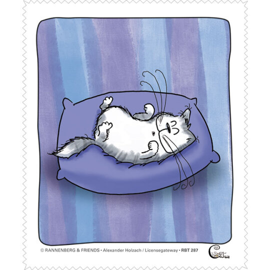 Microfasertuch / Brillenputztuch von Rannenberg & Friends "Catzz - Zufrieden"