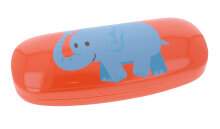 süßes Hartschalen - Brillenetui für Kinder "FARM" in Orange mit niedlischen Elefant