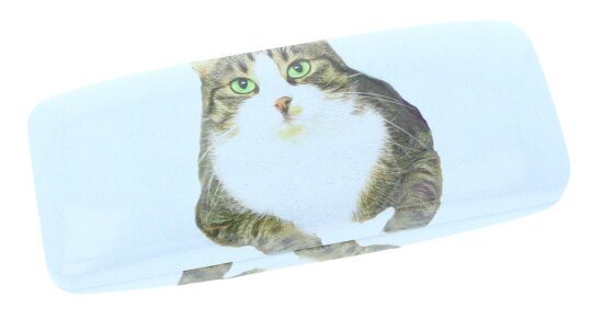 Extravagantes Hartschalenetui - Fotodrucketui  mit süßer Katze in weiß