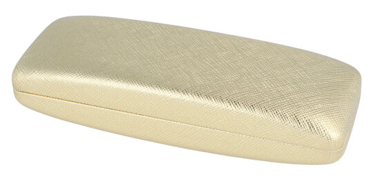 Hartschalentui Bali in Gold aus Kunstleder mit einem stabilen Metallscharnier