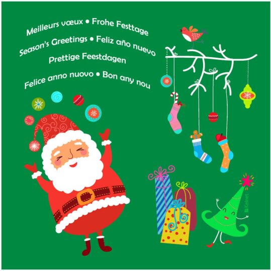 Microfasertuch "Weihnachtsmann mit Geschenken" von La Kelnet