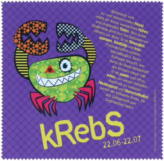 Polyclean Microfasertuch mit Motiv  "KREBS"