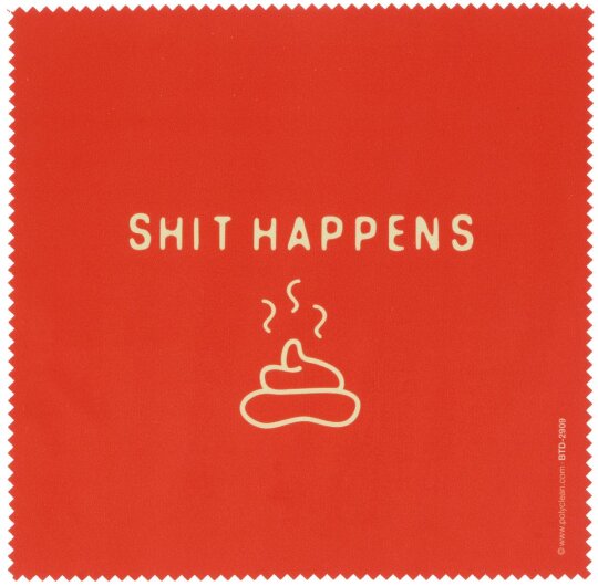 Polyclean Microfasertuch mit Motiv  "Shit Happens"