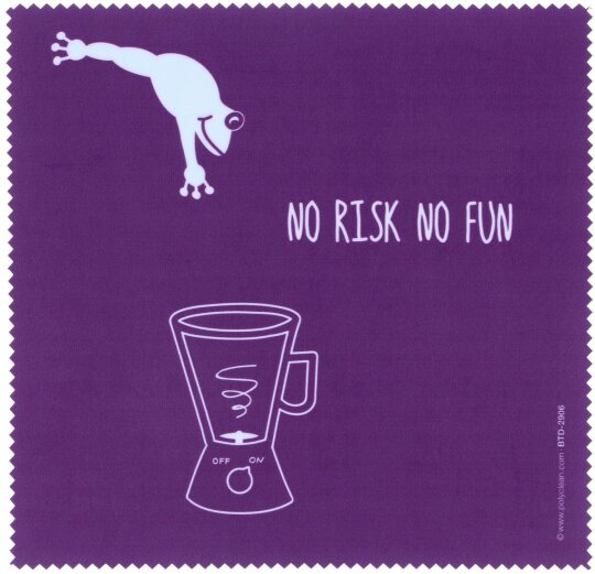Polyclean Microfasertuch mit Motiv  "No Risk"