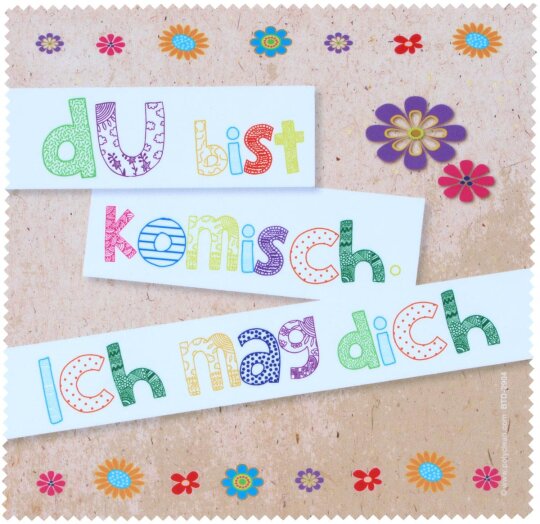 Polyclean Microfasertuch mit Motiv  "Du bist komisch"