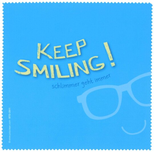 Polyclean Microfasertuch mit Motiv  "Keep smiling"