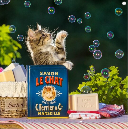 La Kelnet Microfasertuch - KATZEN - Katze mit Seifenblasen