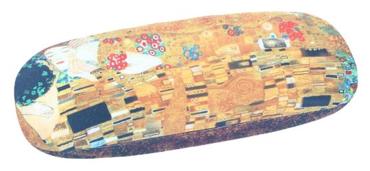 edles Hartschalen-Motivetui Gustav Klimt DER KUSS mit Microfasertuch
