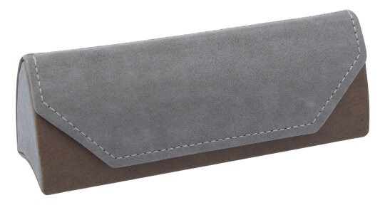 Halbhartes Dreiecksetui KIMBERLY mit Magnetverschluss in Grau - Braun