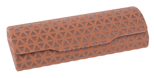 Halbhartes Etui im geprägten Dreieck-Design mit Magnetverschluss und Velourstoff