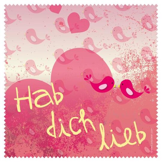 Polyclean Microfasertuch mit Motiv "Hab dich lieb"
