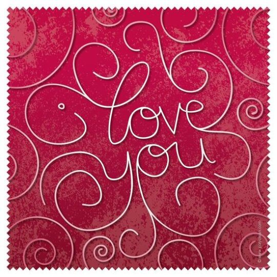 Polyclean Microfasertuch mit Motiv "Love you - lines"