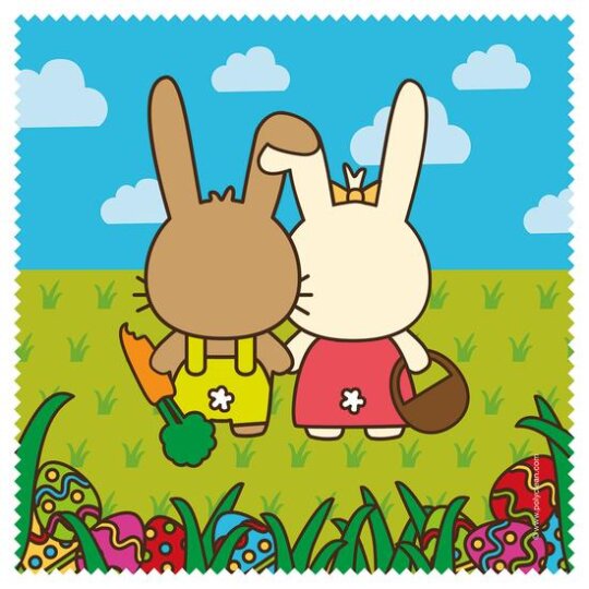 Polyclean Microfasertuch mit Motiv "Hasenpärchen"