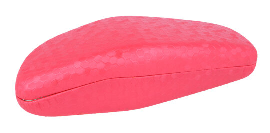 Schönes Hartschalen - Brillenetui "WABE" mit Metallscharnier in Rot