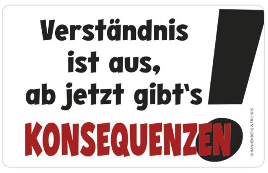 Robustes Schneidebrettchen / Frühstücksbrettchen Rannenberg & Friends "Konsequenzen"