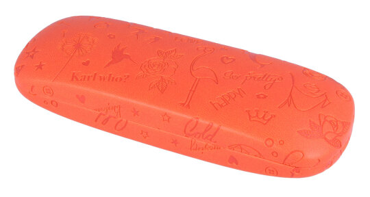 fesches Brillenetui PRETTY mit Metallscharnier in orange