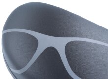 Brillenetui COLUMBIA in Grau mit Metallscharnier für stark gebogene Brillen