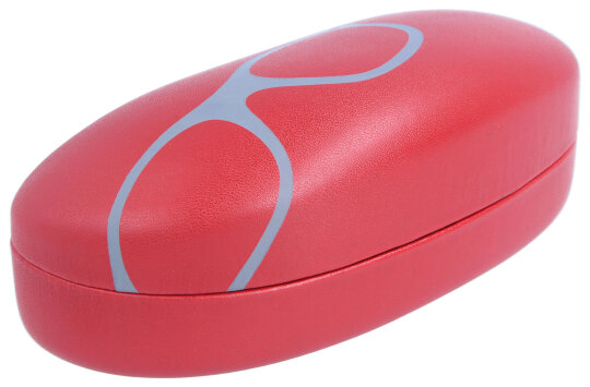 schön geräumiges Brillenetui mit Metallscharnier für stark gebogene Brillen rot