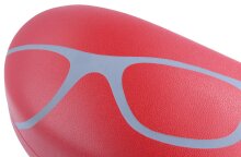 schön geräumiges Brillenetui mit Metallscharnier für stark gebogene Brillen rot