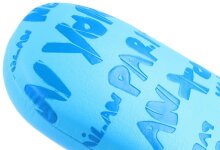 Hartschalen - Brillenetui "CITY" mit Metallscharnier und Schriftprägung in Blau