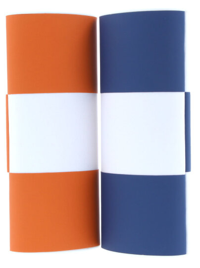 Zauberetui/Logic/Change Gross weiß-blau/orange Brillenetui Brillenbox Hartschale