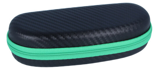 modernes Kinder-Brillenetui JELLY BEANS mit Reißverschluss schwarz / grün