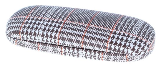 schönes Retro-Brillenetui WELLINGTON mit Metallscharnier braun - orange