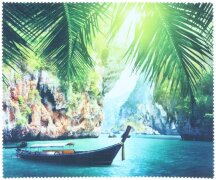 Motiv - Microfasertuch mit HOLIDAYS - Boot