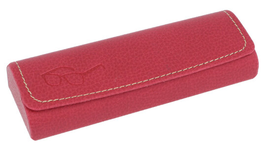 festes Brillenetui MIKA  mit Prägung in Rot