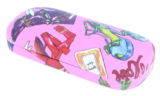 Hübsches Hartschalen - Brillenetui "SHOES" mit Metallscharnier in pink